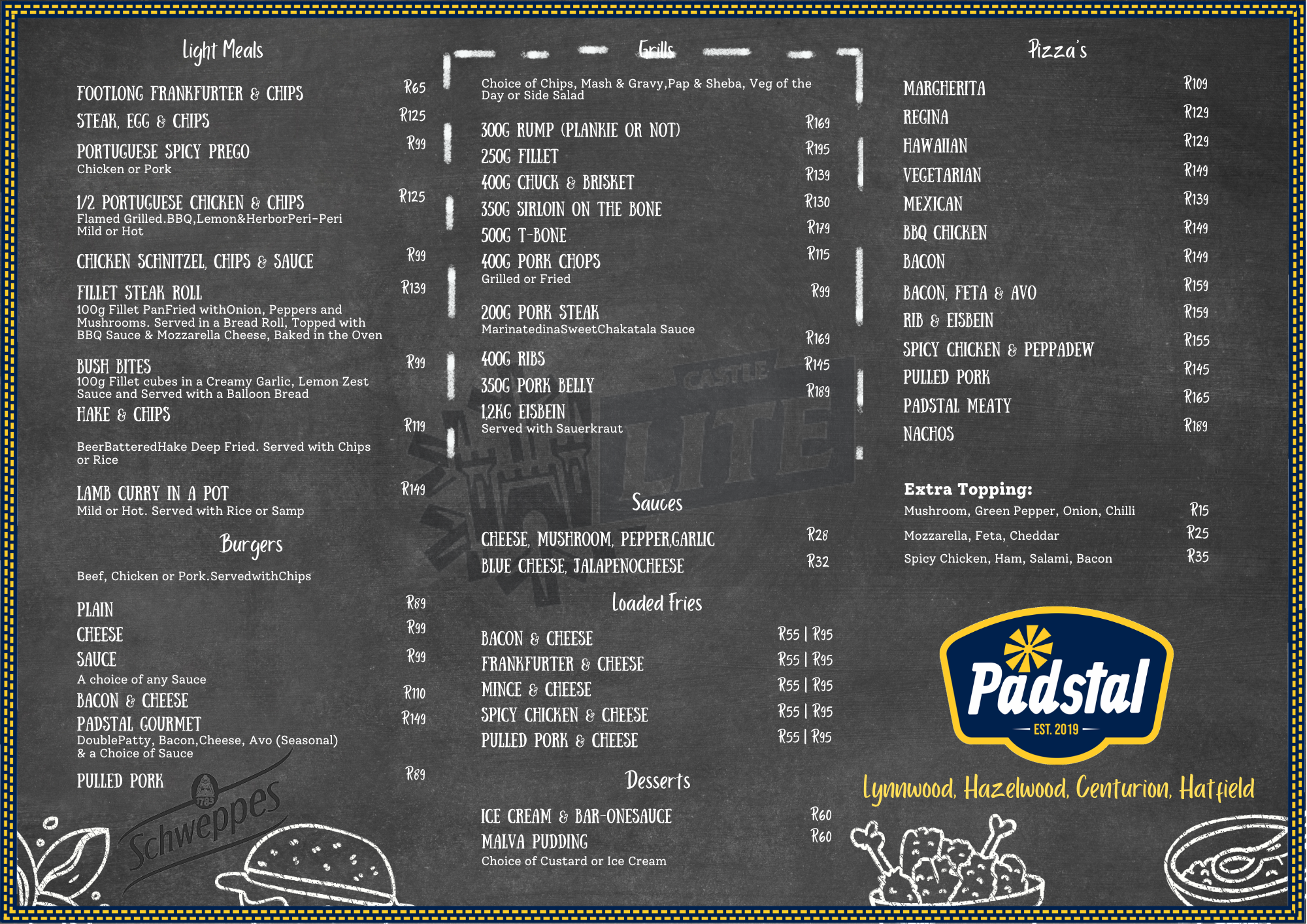 Padstal Drinks Menu